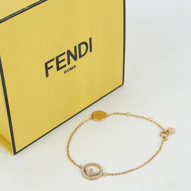 【中古】良品フェンディ(FENDI) エフ イズ フェンディ ブレスレット メタル 8AG761 6DM F0890 ゴールド系　ランク：AB us-2   ﾚﾃﾞｨｰｽの通販は