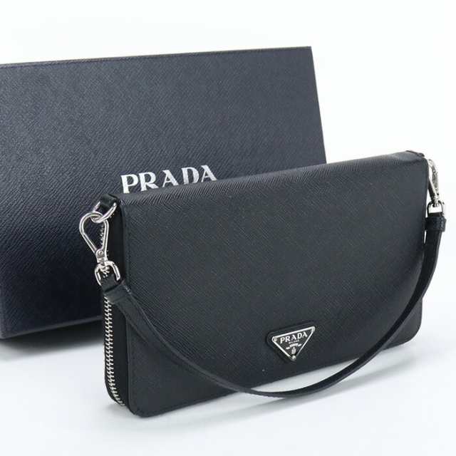 【中古】良品プラダ(PRADA) サフィアーノレザー ドキュメントホルダー レザー 2ML051 QHH Ｆ0002 ブラック系　ランク：A us-2 ﾒﾝｽﾞ