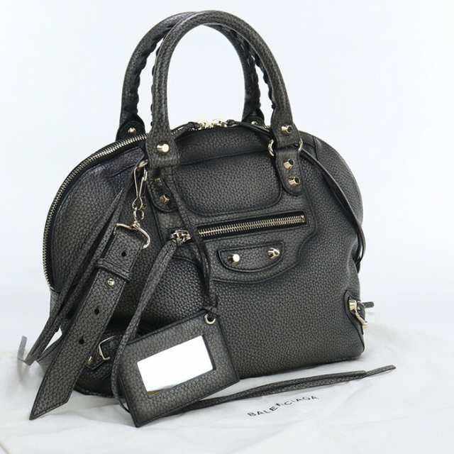 【中古】良品バレンシアガ(BALENCIAGA) クラシック ボーリング ハンドバッグ 319371 ﾌﾞﾛﾝｽﾞランク：A us-2 2WAY ｼｮﾙﾀﾞｰ ﾚ