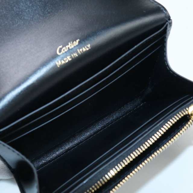 【中古】美品カルティエ(CARTIER) 名刺入れ カーフ ﾌﾞﾗｯｸランク：S us-1 ﾚﾃﾞｨｰｽ