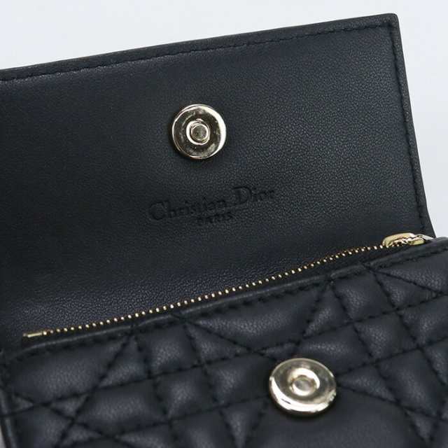 【中古】良品ディオール(Christian Dior) レディディオール カードホルダー 名刺入れ ﾌﾞﾗｯｸランク：A us-2 ﾚﾃﾞｨｰｽ