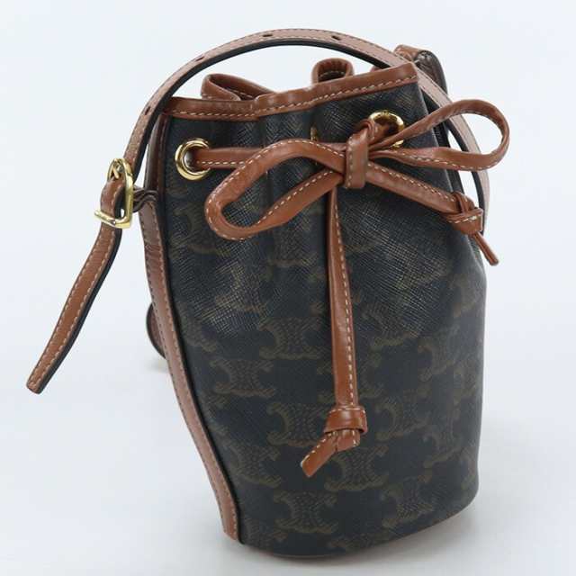 【中古】セリーヌ(CELINE) トリオンフキャンバス ショルダーバッグ ﾌﾞﾗｳﾝランク：AB us-2 ﾚﾃﾞｨｰｽ