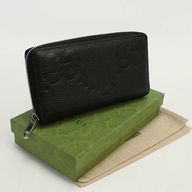 【中古】良品グッチ(GUCCI) ジャンボGG ジップアラウンド長財布 レザー 739484 AABY0 1000 ランク：A us-2 ﾒﾝｽﾞ