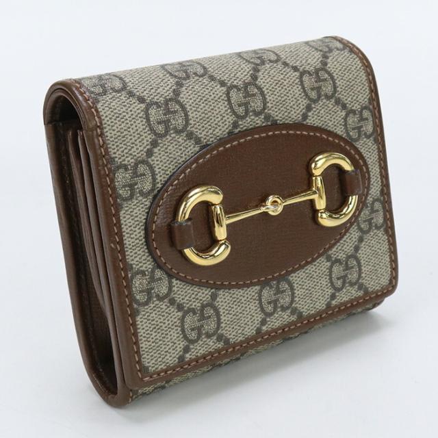 【中古】グッチ(GUCCI) グッチ ホースビット 1955 ミディアム ウォレット 二つ折り財布 GGスプリーム 621891 ﾍﾞｰｼﾞｭランク：AB us-2 ﾚﾃﾞｨｰｽの通販は 49,980円