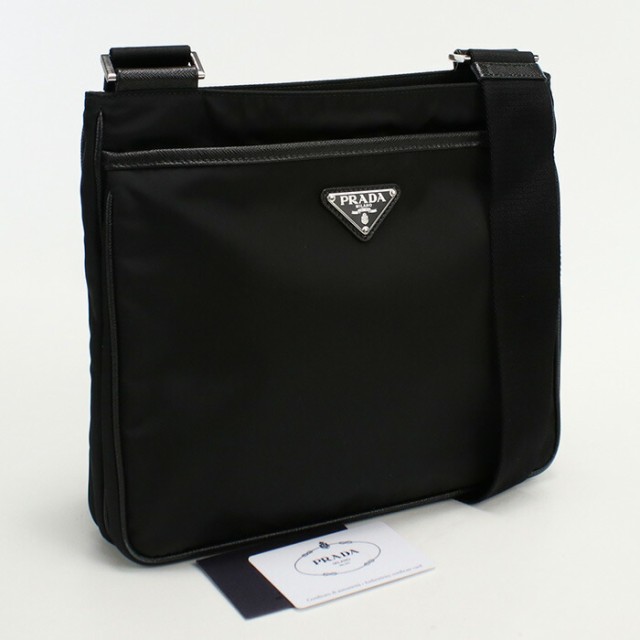 【中古】良品プラダ(PRADA) Re-Nylon サフィアーノレザーショルダーバック ナイロン 2VH118 2DMH F0002 ﾌﾞﾗｯｸ系　ランク：A us-2