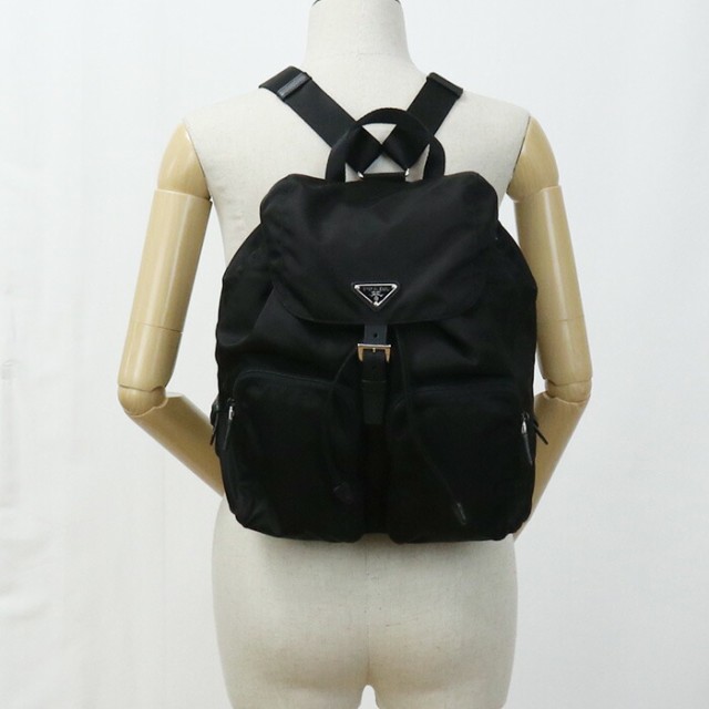 【中古】良品プラダ(PRADA) バックパック ﾌﾞﾗｯｸ系　ランク：A us-2 ﾚﾃﾞｨｰｽ