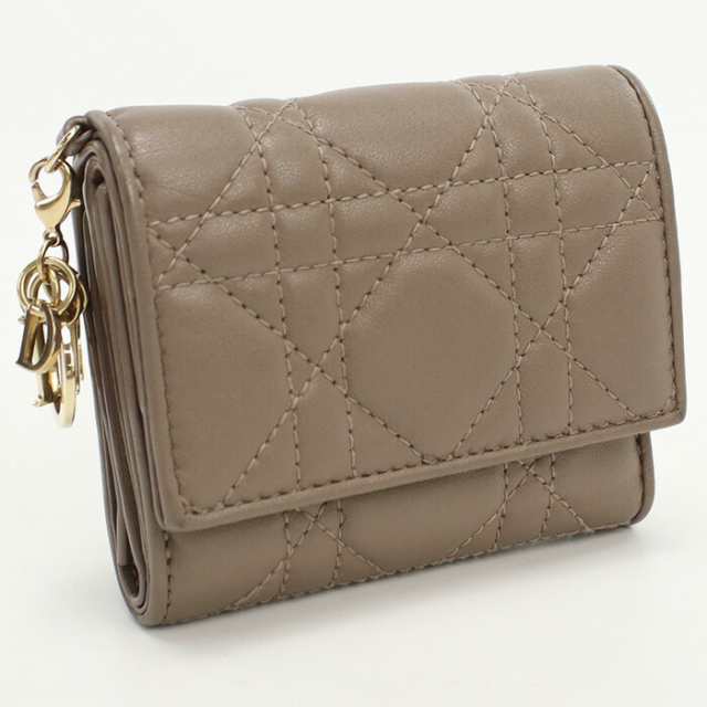 【中古】ディオール(Christian Dior) レディディオール ロータスウォレット ラムスキン S0181 ONIW ｸﾞﾚｰ系ランク：AB us-2   ﾚﾃﾞｨｰｽの通販は