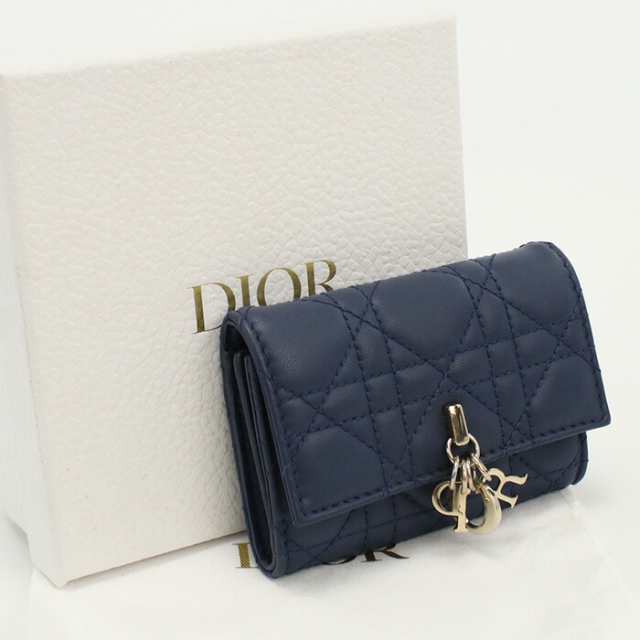 【中古】良品ディオール(Christian Dior) マイディオール グリシン ウォレット ラムスキン S0966 ONMJ ネイビー系ランク:A us-2 レディースの通販は