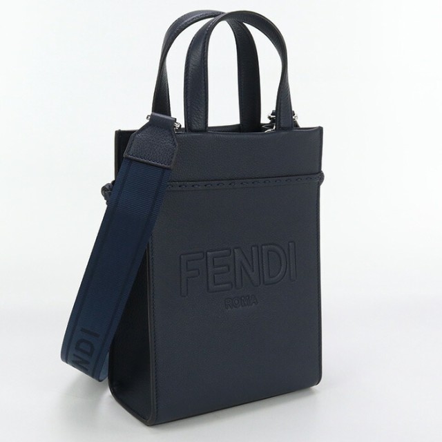 【中古】美品フェンディ(FENDI) フェンディ ローマ Go To ショッパー スモール レザー 7VA584 AMAC ﾈｲﾋﾞｰランク：S us-1 2WAY ｼｮ