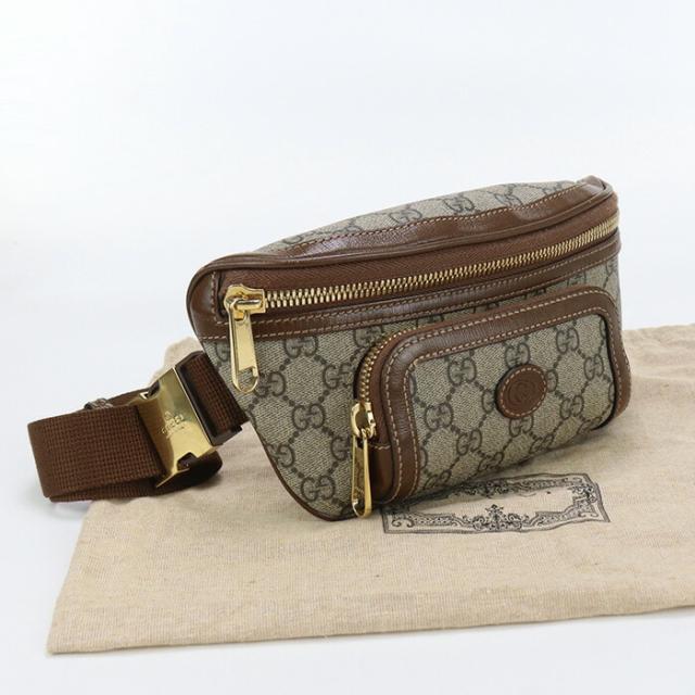 【中古】良品グッチ(GUCCI) インターロッキングG ベルトバッグ GGスプリーム 682933 ﾍﾞｰｼﾞｭ系ランク：A us-2   ﾒﾝｽﾞの通販は