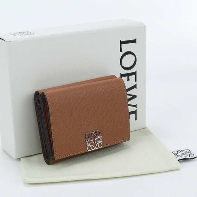 【中古】良品ロエベ(LOEWE) アナグラム トライフォールド ウォレット カーフ C821TR2X02 2530 ﾌﾞﾗｳﾝ系ランク：A us-2 ﾚﾃﾞｨｰ