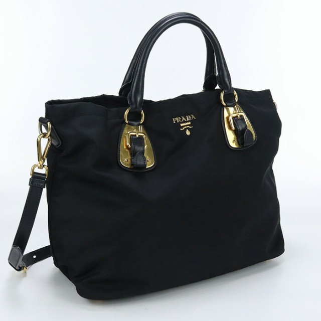 【中古】プラダ(PRADA) 2WAYトートバッグ ナイロン BN1902 ﾌﾞﾗｯｸ系ランク：AB us-2 2WAY ｼｮﾙﾀﾞｰ ﾚﾃﾞｨｰｽ