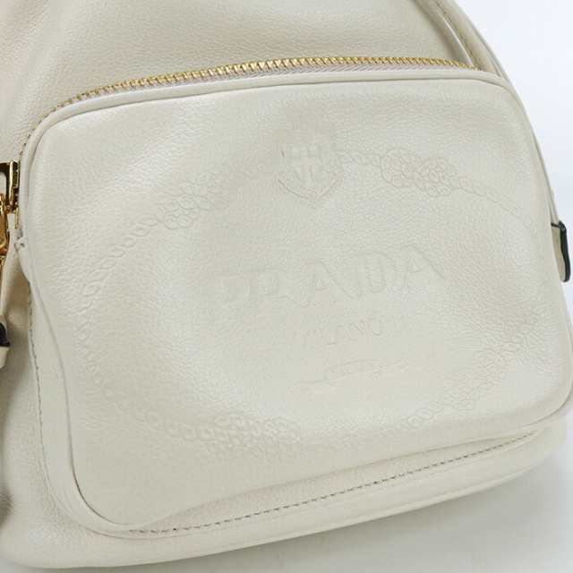 【中古】良品プラダ(PRADA) ハンドバッグ レザー 1BH038 ﾎﾜｲﾄ系ランク：A us-2 ﾚﾃﾞｨｰｽ