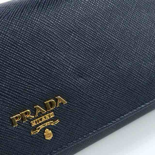 中古】プラダ(PRADA) サフィアーノレザー財布 レザー 1MH132 ﾈｲﾋﾞｰ系ランク：AB us-2 ﾚﾃﾞｨｰｽ 長財布