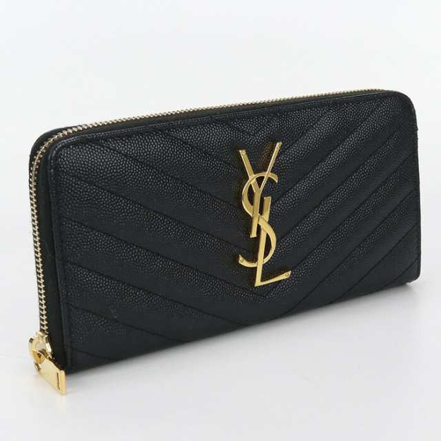 【中古】良品サンローラン(SAINT LAURENT) モノグラム・サンローラン フルジップウォレット カーフ 358094 ﾌﾞﾗｯｸランク：A us-2