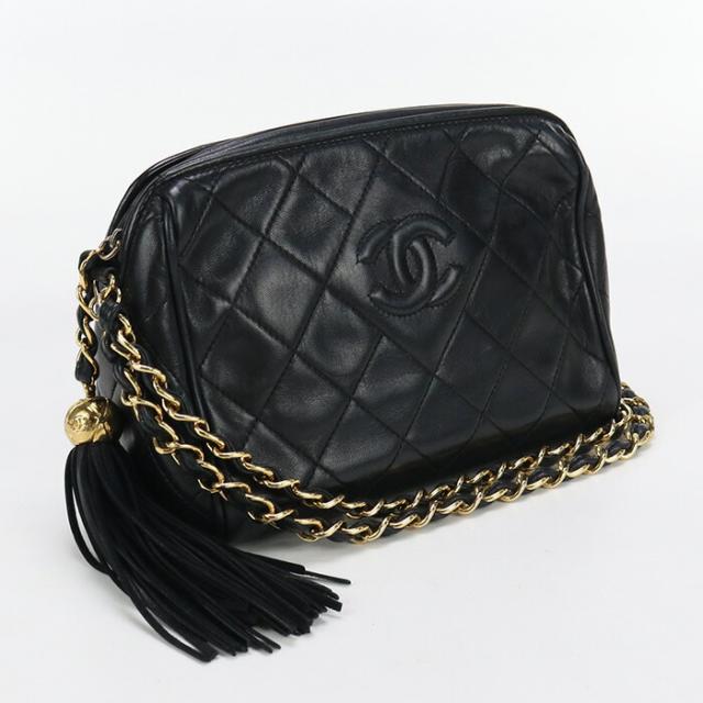 【中古】シャネル(CHANEL) マトラッセ チェーンショルダーバッグ ラムスキン  3476728 ブラックランク：AB us-2   ﾚﾃﾞｨｰｽの通販は 279,980円