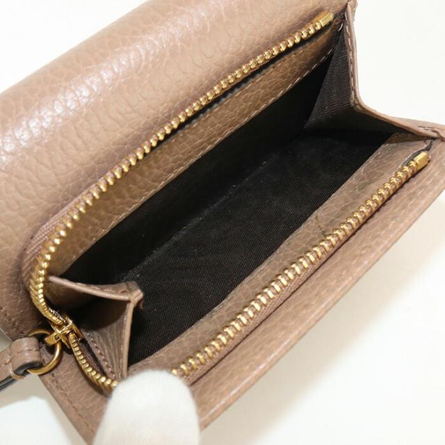 【中古】グッチ(GUCCI) GGマーモント 三つ折り財布 レザー 644407 ピンクベージュランク:AB us-2 レディースの通販は 【中古】グッチ(GUCCI) GGマーモント 三つ折り財布 レザー 644407 ピンクベージュランク:AB us-2 レディースの通販は
