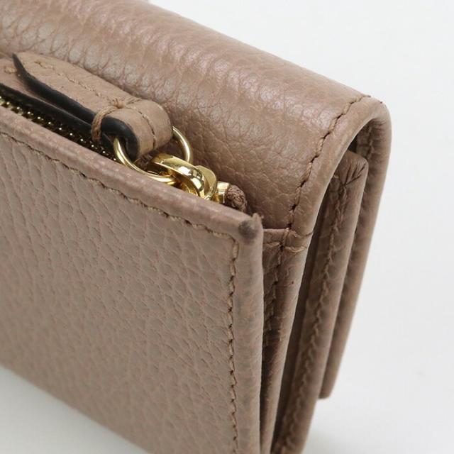 【中古】グッチ(GUCCI) GGマーモント 三つ折り財布 レザー 644407 ピンクベージュランク:AB us-2 レディースの通販は 【中古】グッチ(GUCCI) GGマーモント 三つ折り財布 レザー 644407 ピンクベージュランク:AB us-2 レディースの通販は