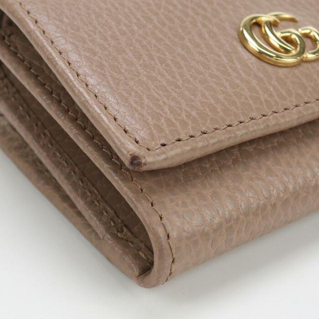 【中古】グッチ(GUCCI) GGマーモント 三つ折り財布 レザー 644407 ピンクベージュランク:AB us-2 レディースの通販は 【中古】グッチ(GUCCI) GGマーモント 三つ折り財布 レザー 644407 ピンクベージュランク:AB us-2 レディースの通販は