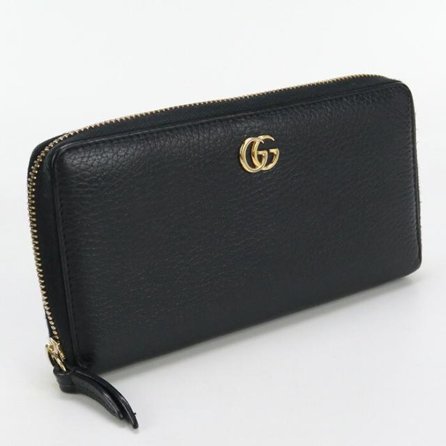 【中古】グッチ(GUCCI) ダブルG ジップアラウンドウォレット レザー 456117 ﾌﾞﾗｯｸランク：AB us-2   ﾚﾃﾞｨｰｽの通販は