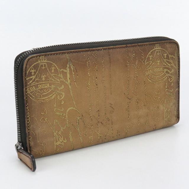 中古】良品ベルルッティ(BERLUTI) スクリットレザー ロング ジップ付き  