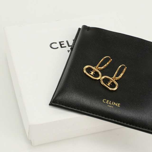 【中古】・未使用セリーヌ(CELINE) トリオンフ ピアス メタル 46X55 6BRA 35OR ゴールドランク：S us-1   ﾚﾃﾞｨｰｽの通販は