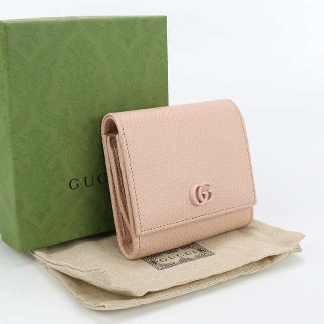 【中古】美品グッチ(GUCCI) ダブルGG ミディアムウォレット 598587 ピンクランク：S us-1   ﾚﾃﾞｨｰｽの通販は