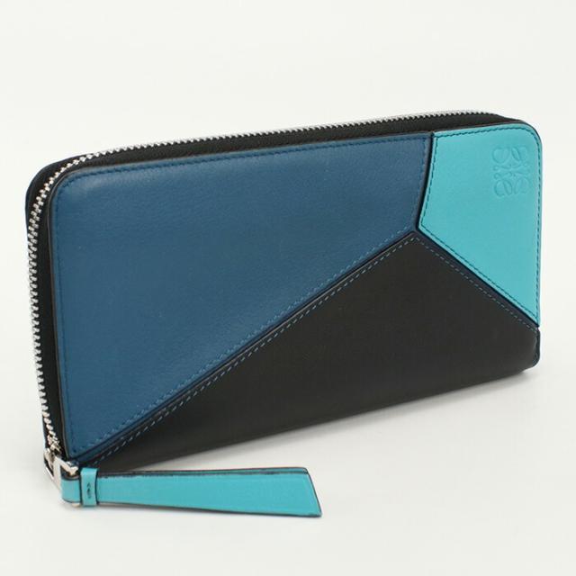 中古】ロエベ(LOEWE) パズル ジップアラウンドウォレット 長財布 ﾌﾞﾙｰ 