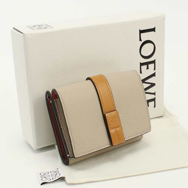 LOEWE ロエベ 三つ折り財布 トライフォールド ウォレット ベージュ系 