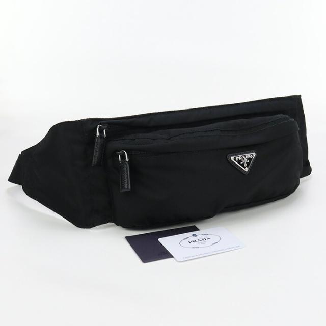 【中古】良品プラダ(PRADA)  ベルトバッグ ナイロン 2VL132 973 F0002 ﾌﾞﾗｯｸランク：A us-2   ﾒﾝｽﾞの通販は