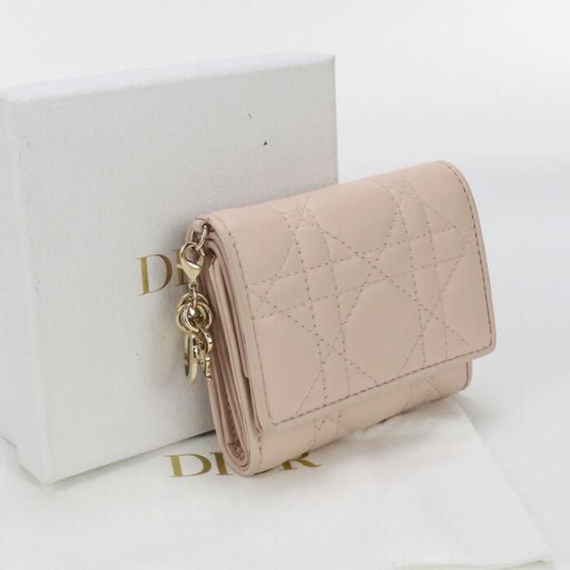 【中古】ディオール(Christian Dior) レディディオール ロータスウォレット 三つ折り財布 S0181 ONMJ ﾋﾟﾝｸランク：AB us-2   ﾚﾃﾞｨｰｽの通販は 44,980円