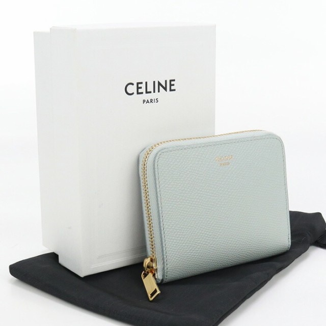 【中古】良品セリーヌ(CELINE)  スモール ジップウォレット カーフ 10L20 3BEL ﾌﾞﾙｰ系ランク：A us-2   ﾚﾃﾞｨｰｽの通販は