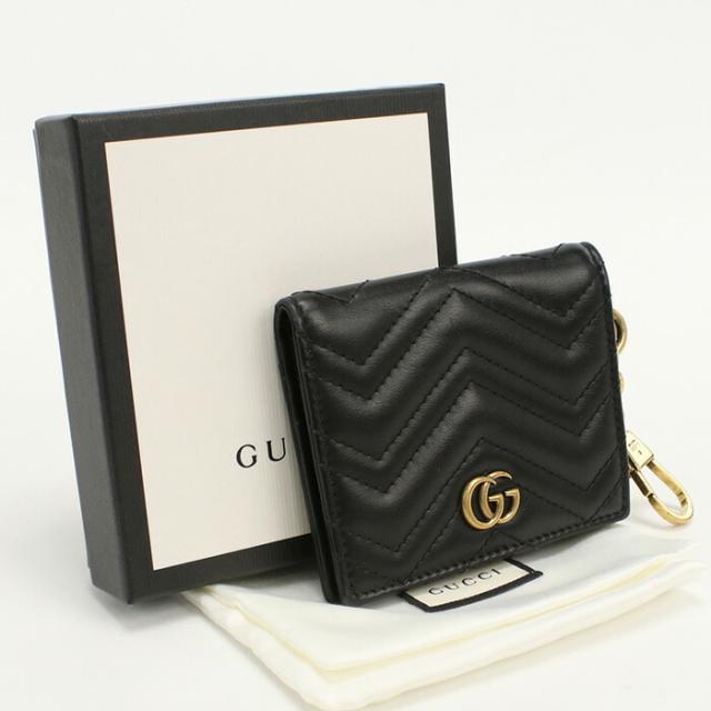 中古】美品グッチ(GUCCI) GGマーモント 二つ折り財布 546579 ﾌﾞﾗｯｸ 