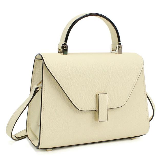 【新品】ヴァレクストラ VALEXTRA  マイクロ イジィデ　MICRO　ISIDE  ハンドバッグ 2WAY ショルダー　V5E23　028　000W　ホワイト系