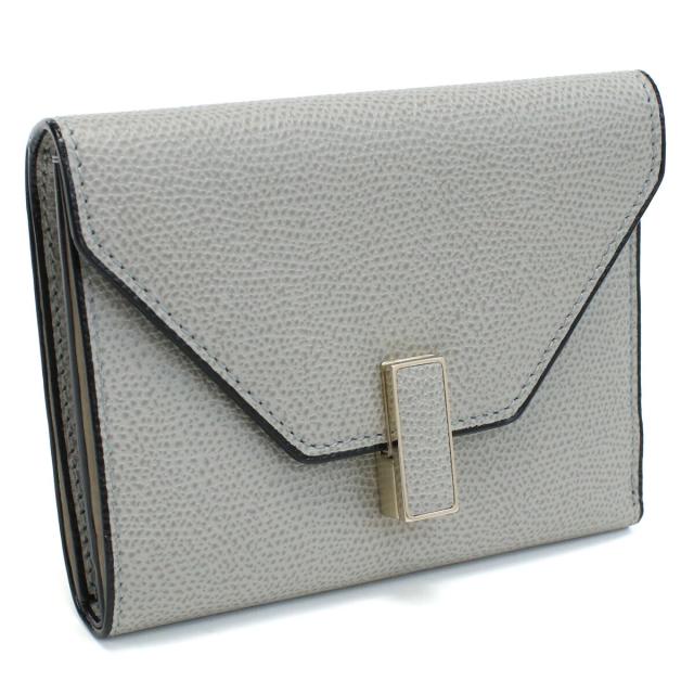 【新品】ヴァレクストラ VALEXTRA  三折財布小銭入付き イジィデ ウォレット V9E05　028　00CE グレー系 wallet-01 mini-01の通販は 58,190円