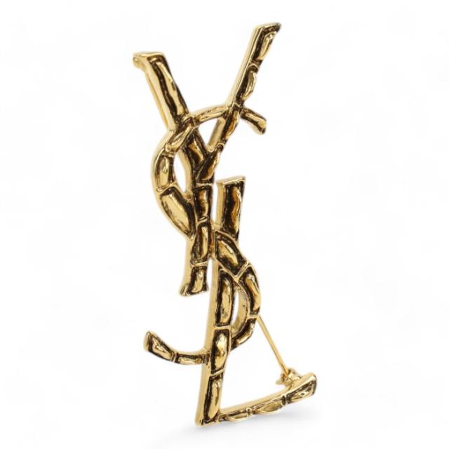 【新品】サンローラン SAINT LAURENT ブローチ　ブランド 470371　Y1500　8030 ゴールド系　accessory-01