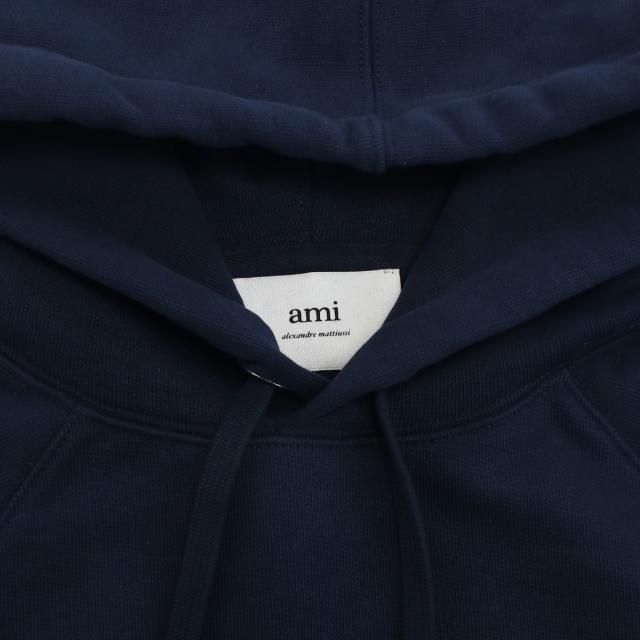 AMI PARIS アミパリス パーカー フーディー ハートロゴ USW205.747 430 レディース メンズ ネイビー_3