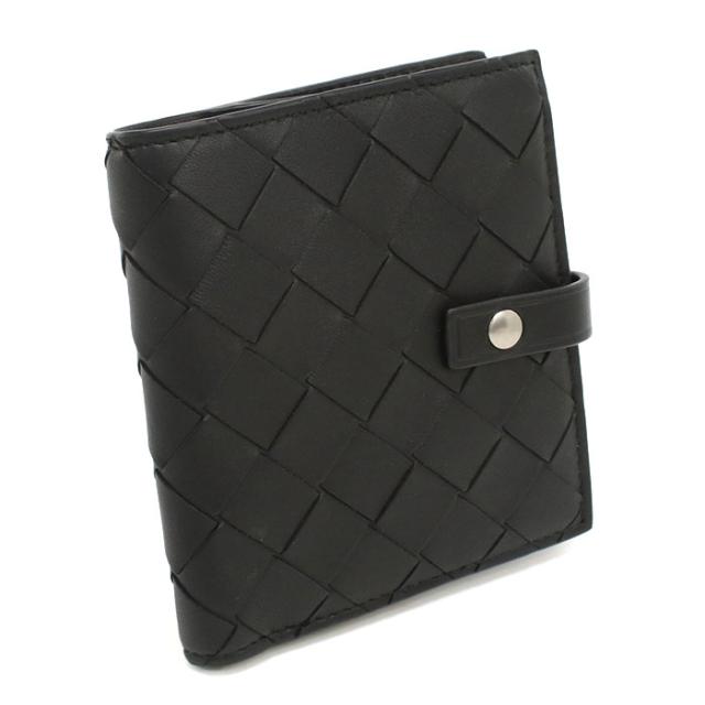 BOTTEGA VENETA ボッテガ ヴェネタ 二つ折り財布 小銭入付き イントレチャート 600270 V3UH2 8803 レディース ブラック