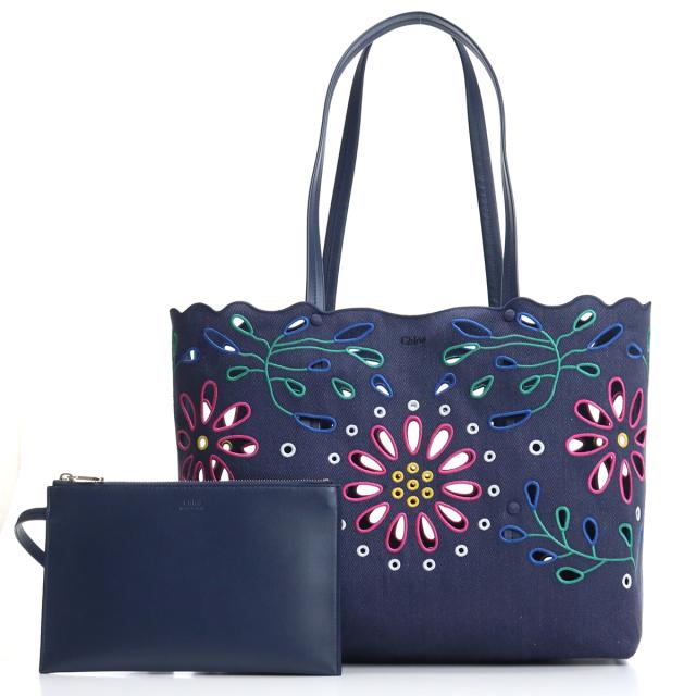 Chloe クロエ トートバッグ CHC22SS493G24 4C4 レディース ネイビー_5