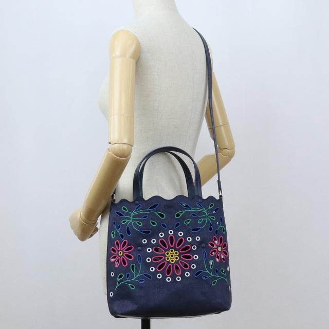 Chloe クロエ トートバッグ CHC22SS494G24 4C4 レディース ネイビー_7