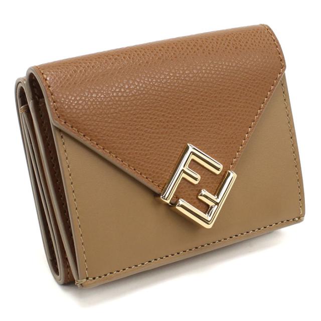 FENDI フェンディ 三つ折り財布 小銭入付き 8M0480 ALV4 F1URW FFダイヤモンド レディース ブラウン