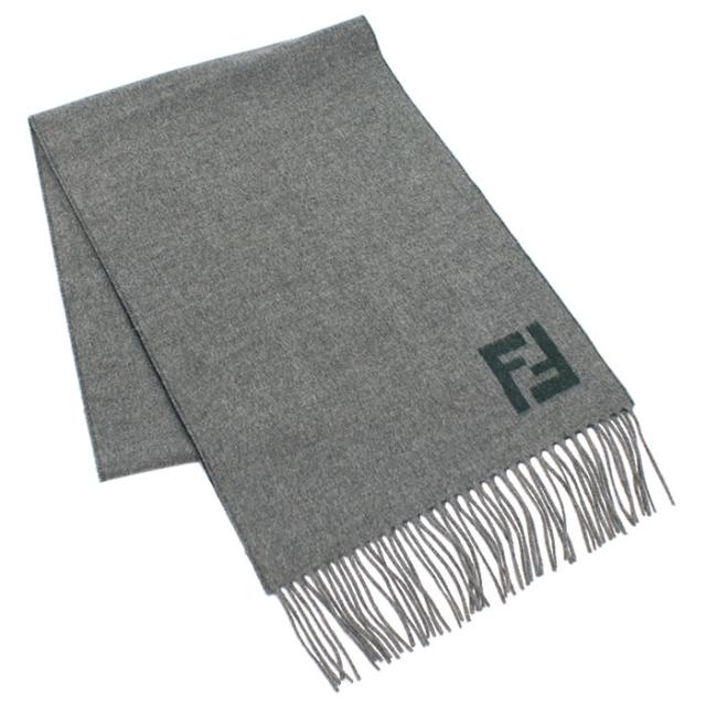 FENDI フェンディ リバーシブル マフラー FFロゴ FXS734 AYBF F1TTE メンズ グレー