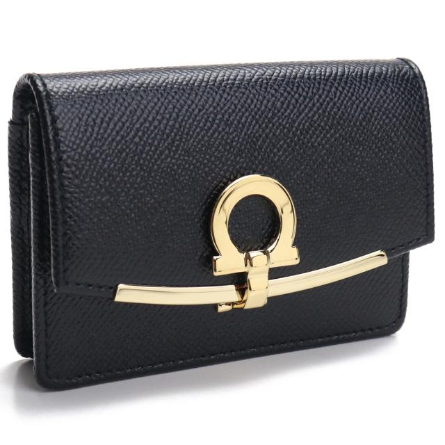 FERRAGAMO フェラガモ ガンチーニ カードケース 22-D198 NERO レディース ブラック