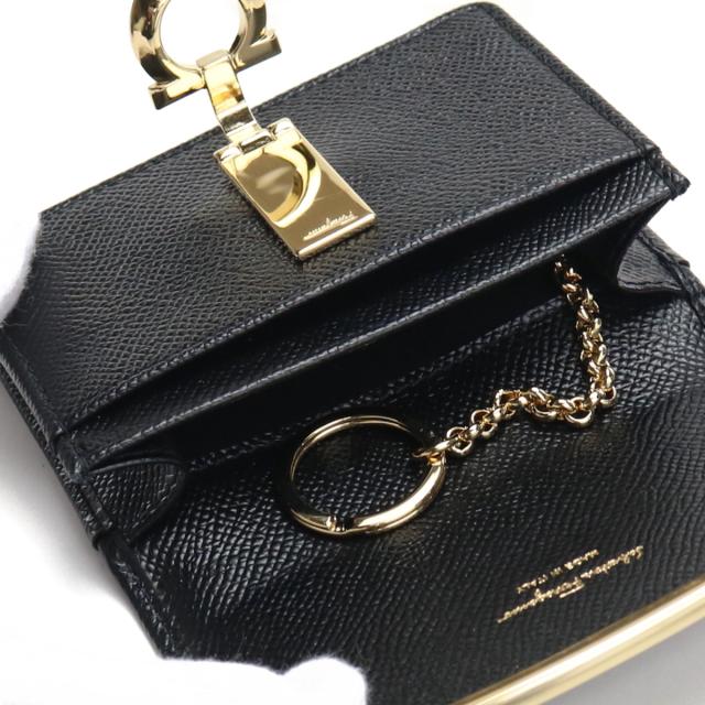 FERRAGAMO フェラガモ ガンチーニ カードケース 22-D198 NERO レディース ブラック_2