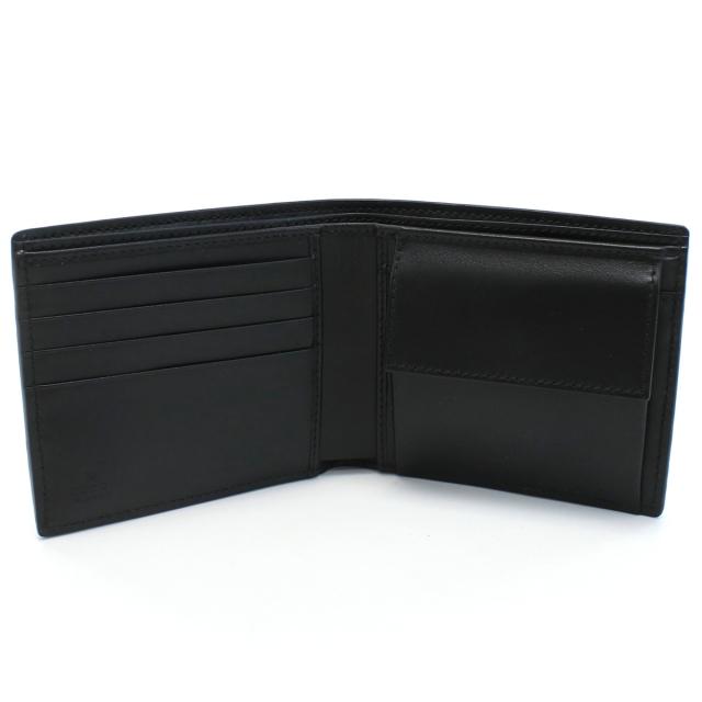 GUCCI グッチ 二折財布小銭入付き 625555 1W3AN 1000 GG LEATHER メンズ ブラック_2