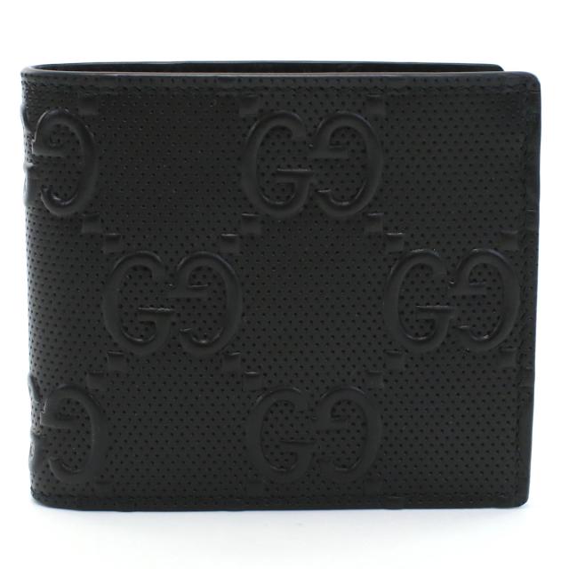 GUCCI グッチ 二折財布小銭入付き 625555 1W3AN 1000 GG LEATHER メンズ ブラック_5