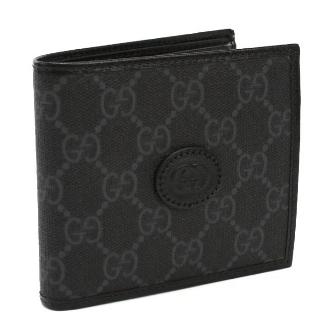 GUCCI グッチ 二折財布小銭入付き 673000 92TCN 1000 GG RETRO メンズ ブラック