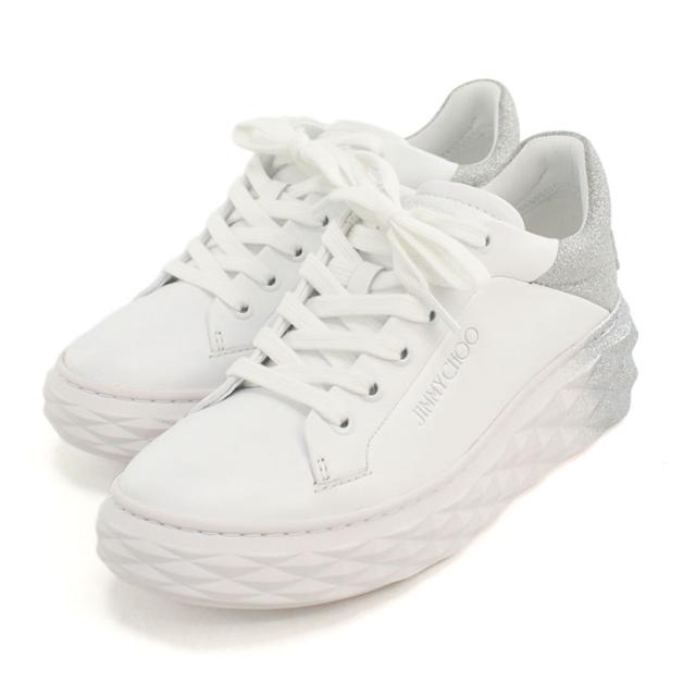 JIMMY CHOO ジミーチュウ スニーカー DIAMOND MAXI-F II IVR 251 V WHITE-SILVER レディース ホワイト