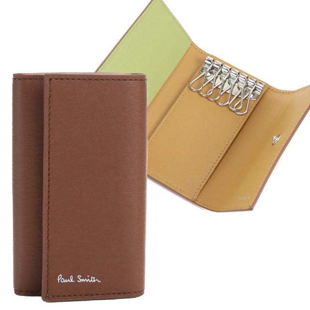 【新品】ポール・スミス Paul Smith  ６連キーケース　ブランド M1A1981　LSTRGS　62 BROWN ブラウン系　mini-01　gsm-6 cp05