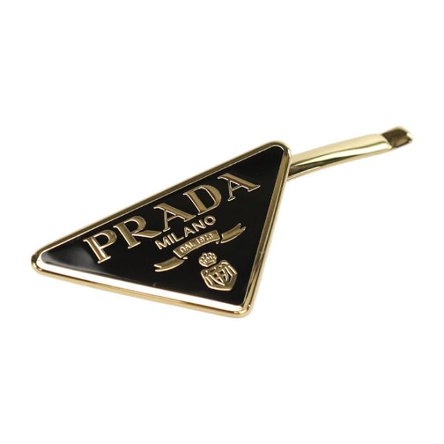 PRADA プラダ メタル ヘアピントライアングルロゴ 1IF051 2BA6 F0632 NERO レディース ブラック_1